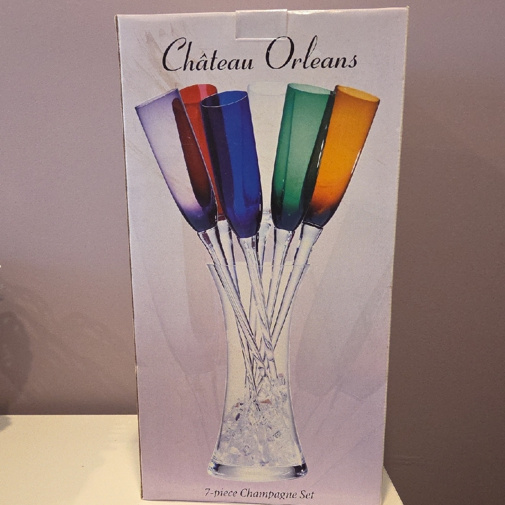 Château Orleans Multicolor Champagne Flute Set
